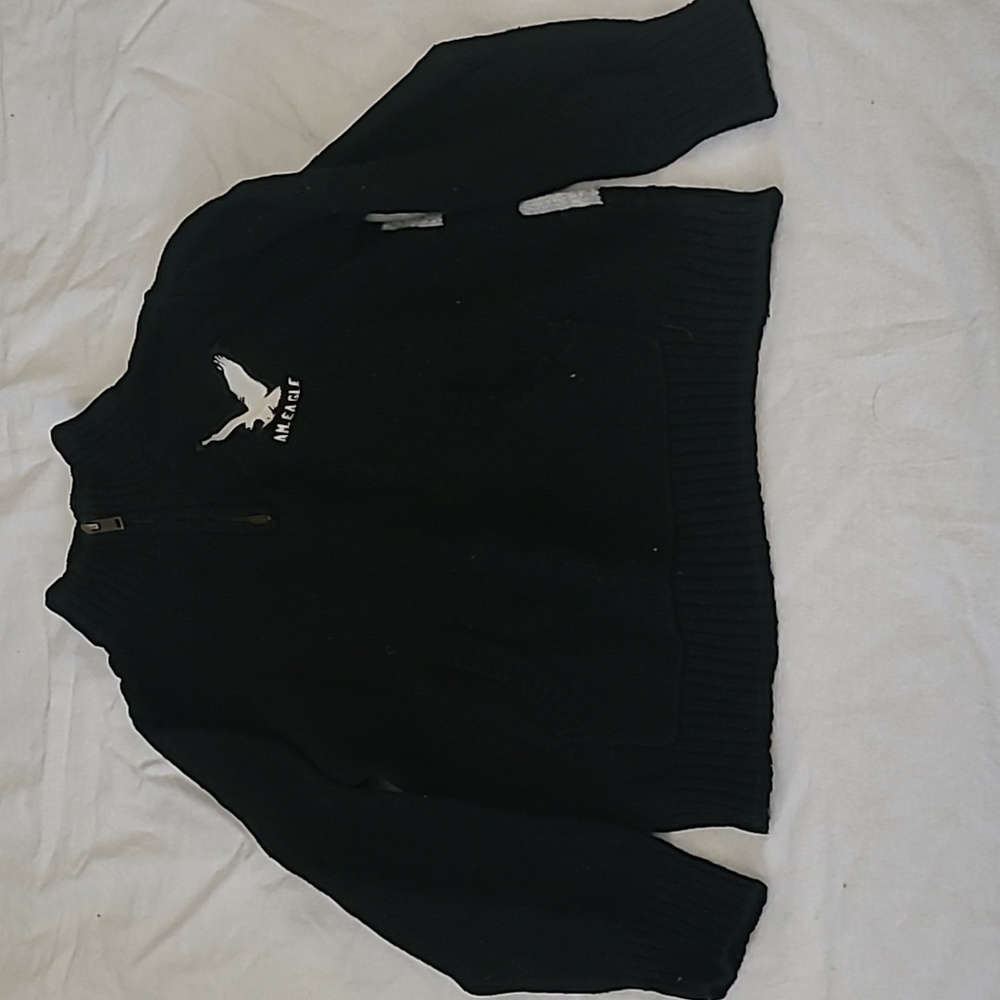 77 Kids By American Eagle Boys Size 5 Black Gray Long Sleeve Sweater